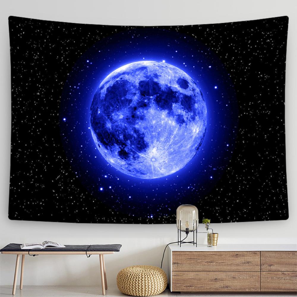 Луна Лес Гобелен Пейзаж Фон Ткань Спальня Висит Ткань Ночной Вид Звездное Небо Гобелен — фото 10