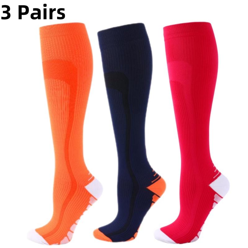 1/3 Pairs Compression Socks Knee High 20-30 Mmhg Fit Medical Edema Diabetes Varicose Veins Running Marathon Sports Socks