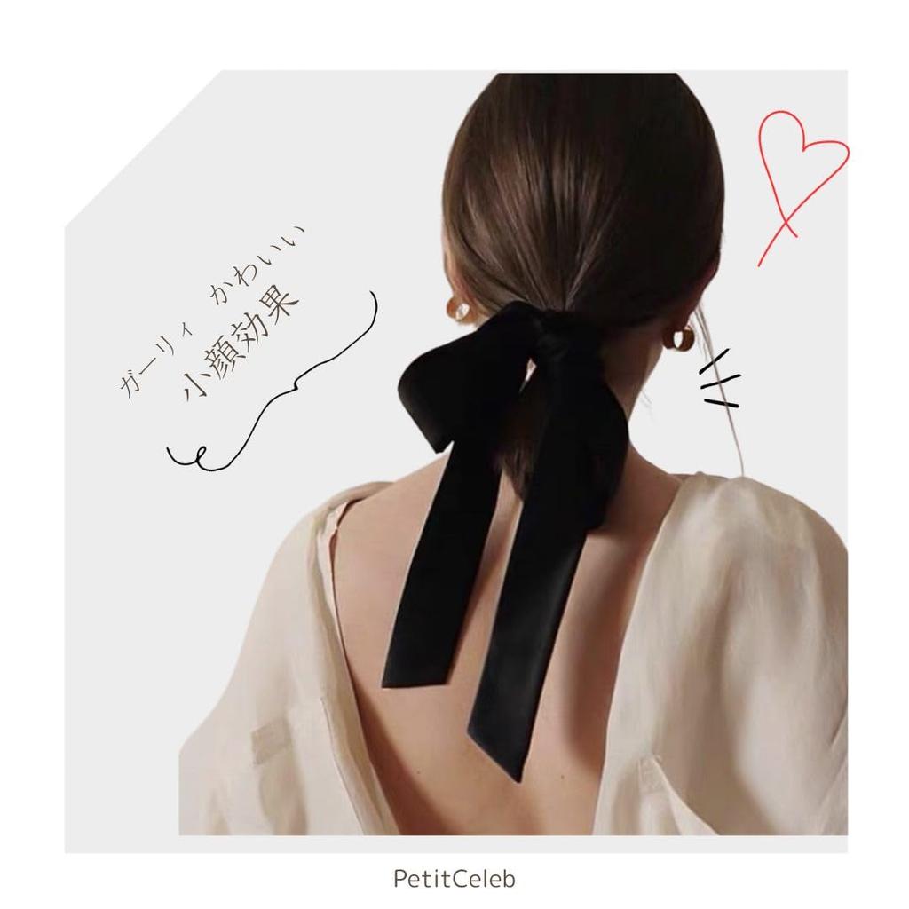 Petit Celeb Velvet Ribbon Hair Wedding Adult Hair Wedding Velvet Hair Korean Hair Black Velvet Hair Big Ribbon Accessory, Headpiece, Tiara, Accessory,