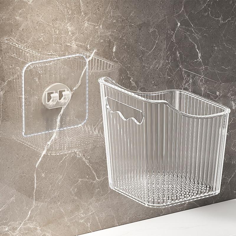 Multifunctional Transparent Storage Rack Holder Punch Free Wall-Mounted Storage Organization Kitchen Cabinet Storage Box