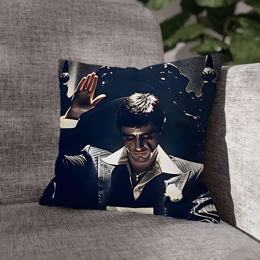 Tony Montana S-ScarfaceS Pillow Case For Sofa Decor Car Office Room Printing Cushion Cover Decorations and Protector
