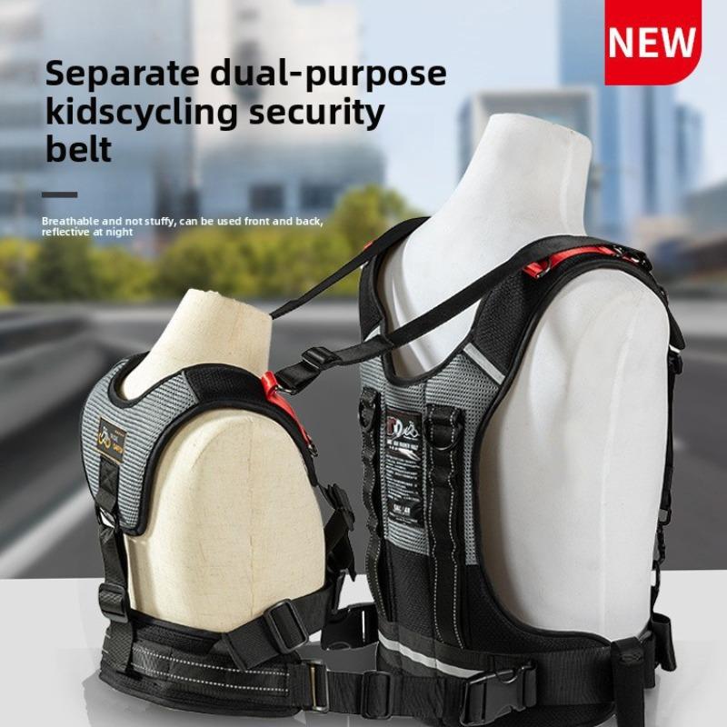 Cycling Safety Belt for Kid Reflective Bike Back Seat Belt Child Front Back Dual Purpose Seat Belt Harness for Motorcycle