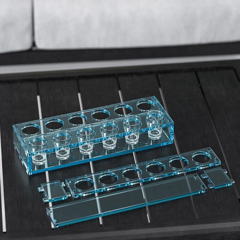 Rechteckige Halterungsform, Epoxidharz, Silikon-Becher-Aufbewahrungsbehälterform zum Gießen, DIY-Organizer, 6-Hohlraum-Silikonregal