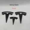 1-3 st glanssvart Påverkar inte ABS för Tesla Model3 ModeY bil Främre Emblem Bakre Baklucka Ratt Klistermärke Emblem styling