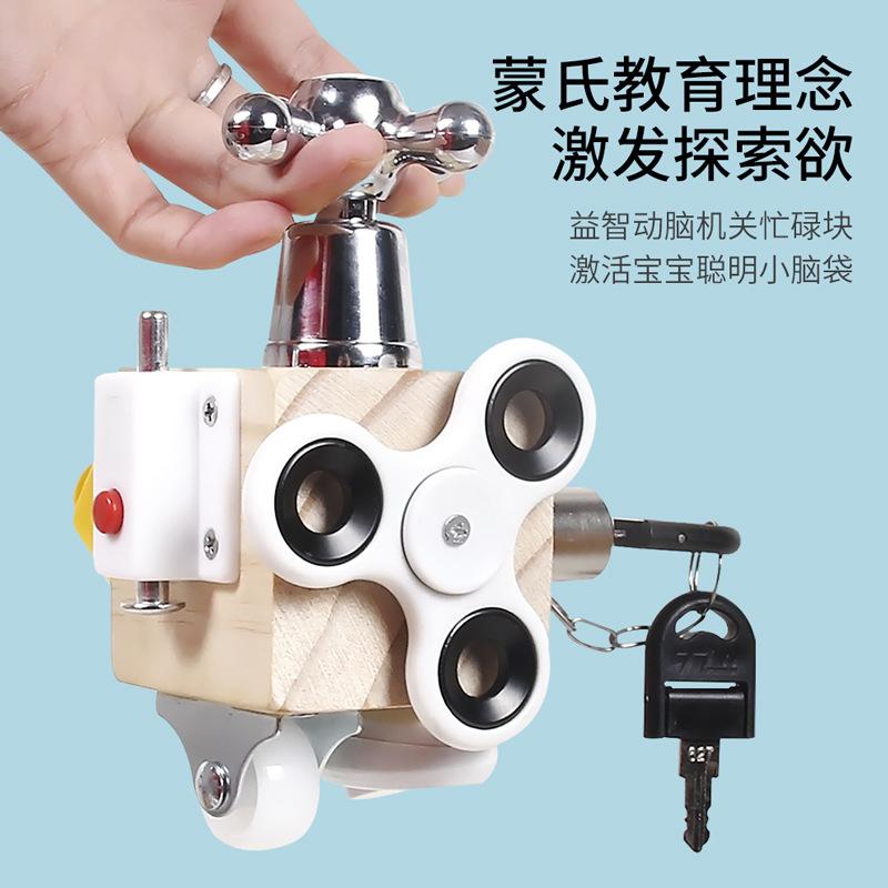 

Детская Монтессори веселая жизнь занятой маленький деревянный блок ребенок просвещение головоломка раннее образование