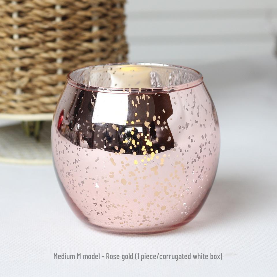 Electroplated Glass Scented Candle Holder - European & American Holiday Design