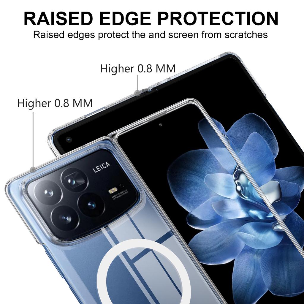 For Xiaomi Mix Fold 4 5G Clear Case TPU+Acrylic Magnetic Phone Cover Compatible with MagSafe