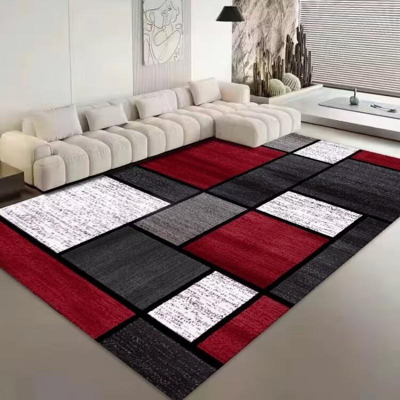 Nordic Luxury Flannel Carpets for Living Room Soft Rugs for Bedroom Bedside Rug Large Area Geometry Cloakroom Non-slip Floor Mat