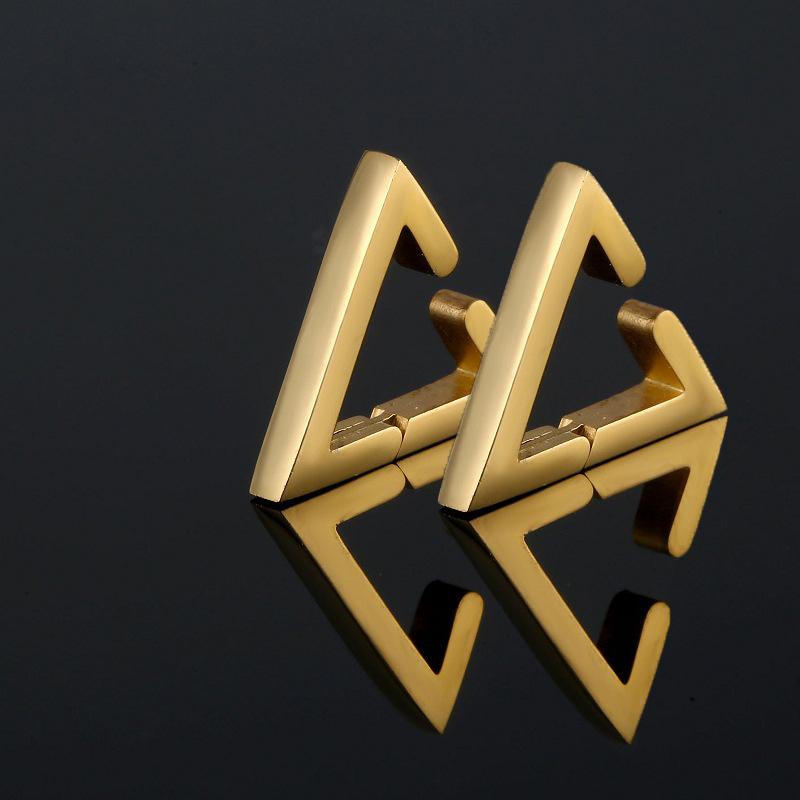 Punk Geometric Clip Earrings For Women Men Europe Style Deep Blue No Piercing Ear Jewelry