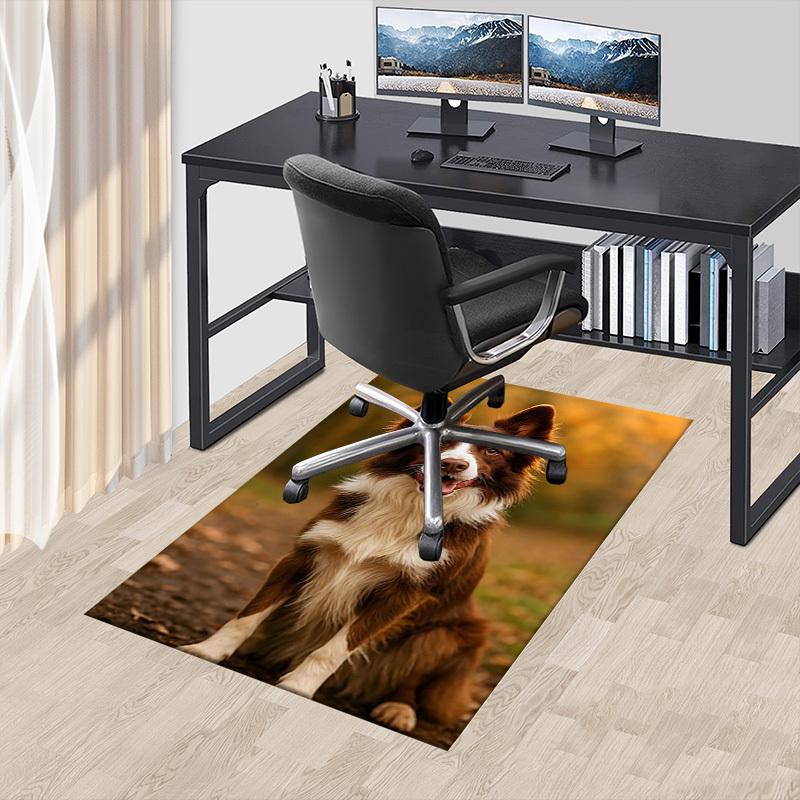 1PC Cute puppy Non-Slip Floor Carpet Compatible for Office&Living Room&Dining room - Flat-Weave Machine- Soft & Pattern-E323