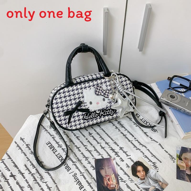 Hello Kitty Canvas Handbag With Zipper Closure For Daily Use And Cute Cat Design Small
