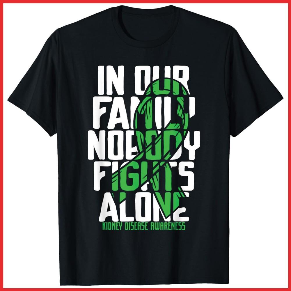 Kidney Disease Support Family Awareness Black Cotton T-Shirt Unisex T-Shirt S