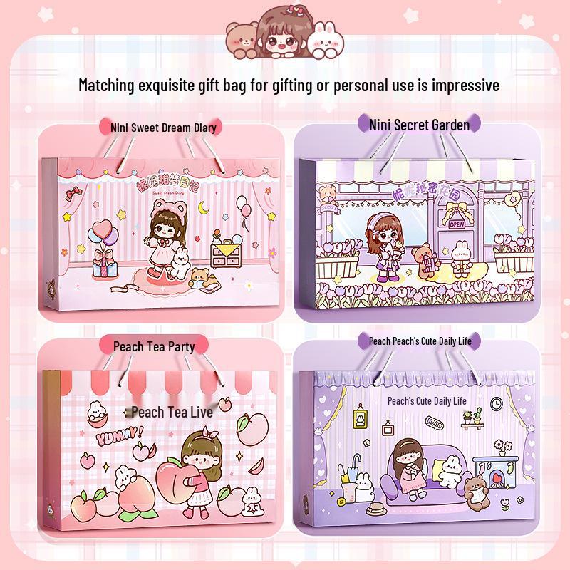 Children's Cute Journal & Planner Set with Stickers: Big Gift Box for Girls