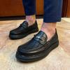 Men's Genuine Cow Leather Slip-On Loafers Business Casual Shoes Comfortable Leather Footwear for Professional Settings