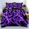 Lila Blitz Bettbezug Queen Donner-Print Bettwäsche-Sets 3 Teile Für Kinder Teenager Erwachsene Violette Zimmerdekoration Weiche Deckenbezüge