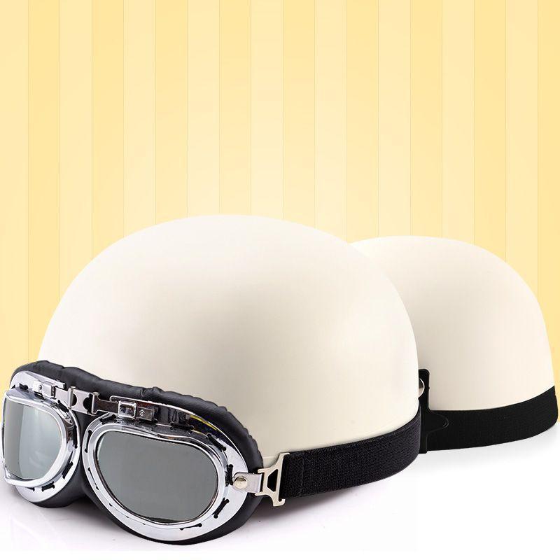 Trendy Street-Style Half Helmet with Eye Protection for Young Riders