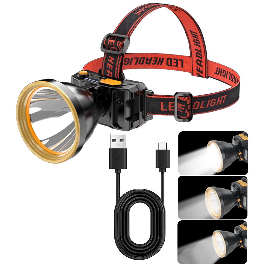 

Перезаряжаемый от USB светодиодный налобный фонарь с датчиком, со встроенным аккумулятором 18650, уличный фонарь для рыбалки, 5 режимов освещения, походный фонарь 1pcs