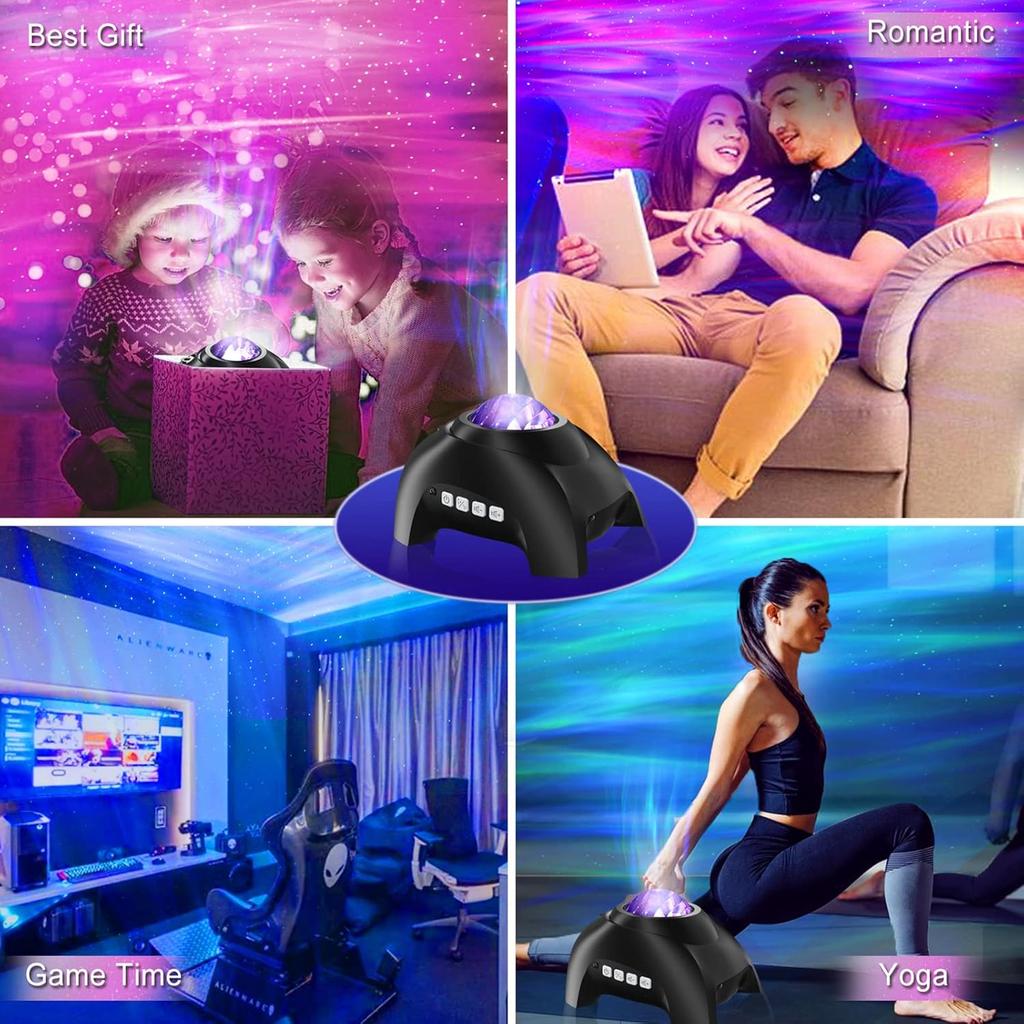 Northern Lights Aurora Projector for Bedroom with Music Bluetooth Speaker and White Noise, Vinwark Galaxy Projector, Starry Night Light Projectors