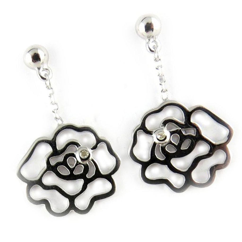 Altesse [K9438] - Silver Earrings 'Rosa Romantica'