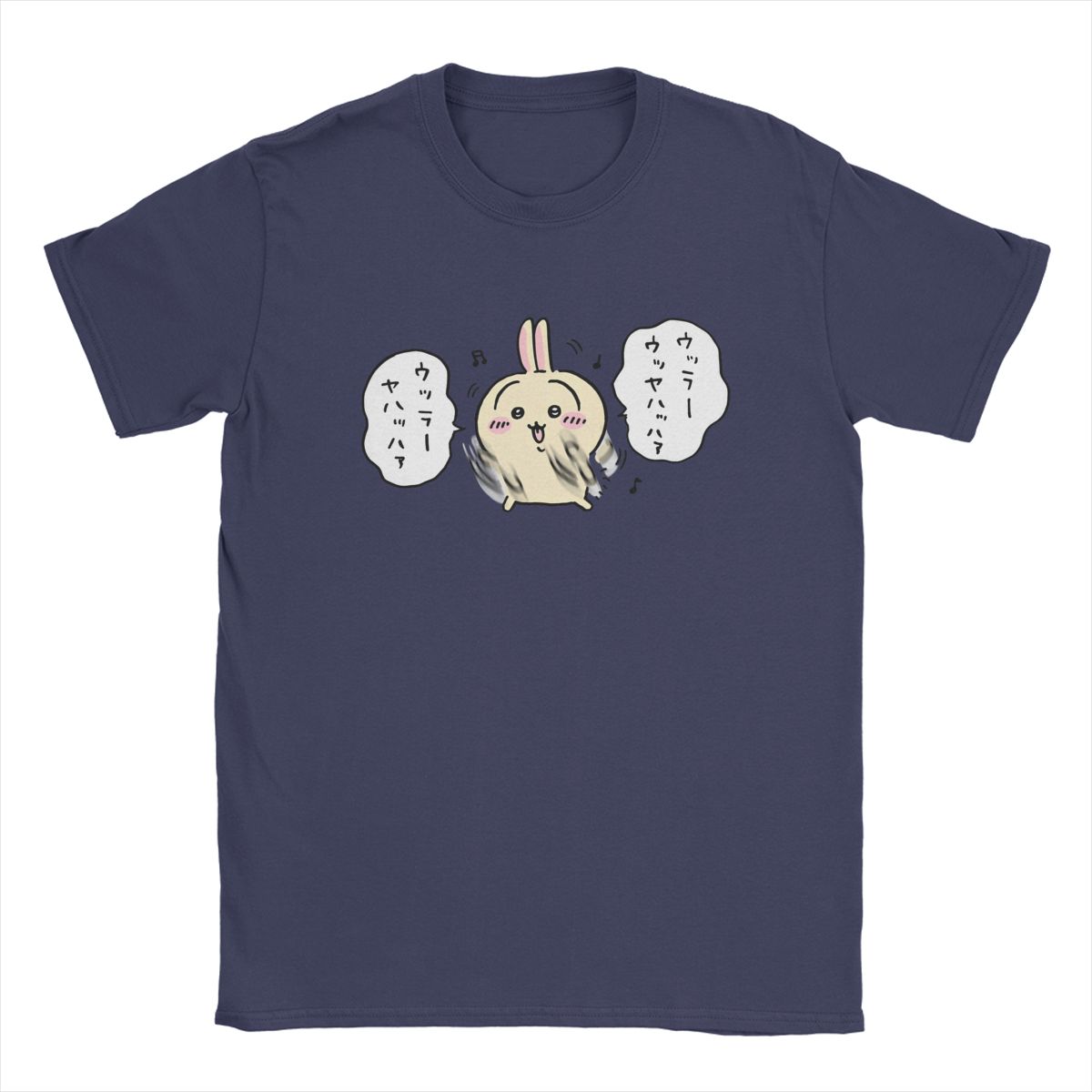 

Милые футболки Chiikawa Kawaii, мужские хлопковые хипстерские футболки с круглым воротом и японским дизайном, футболки с коротким рукавом и графическим принтом XXXXXL темно-синий