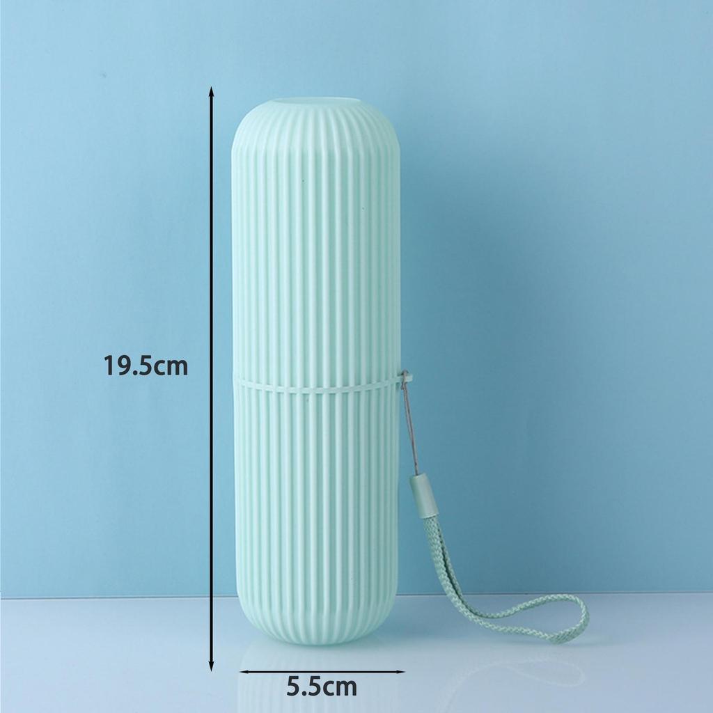 Portable Striped Toothbrush & Gargle Cup Set with Lid