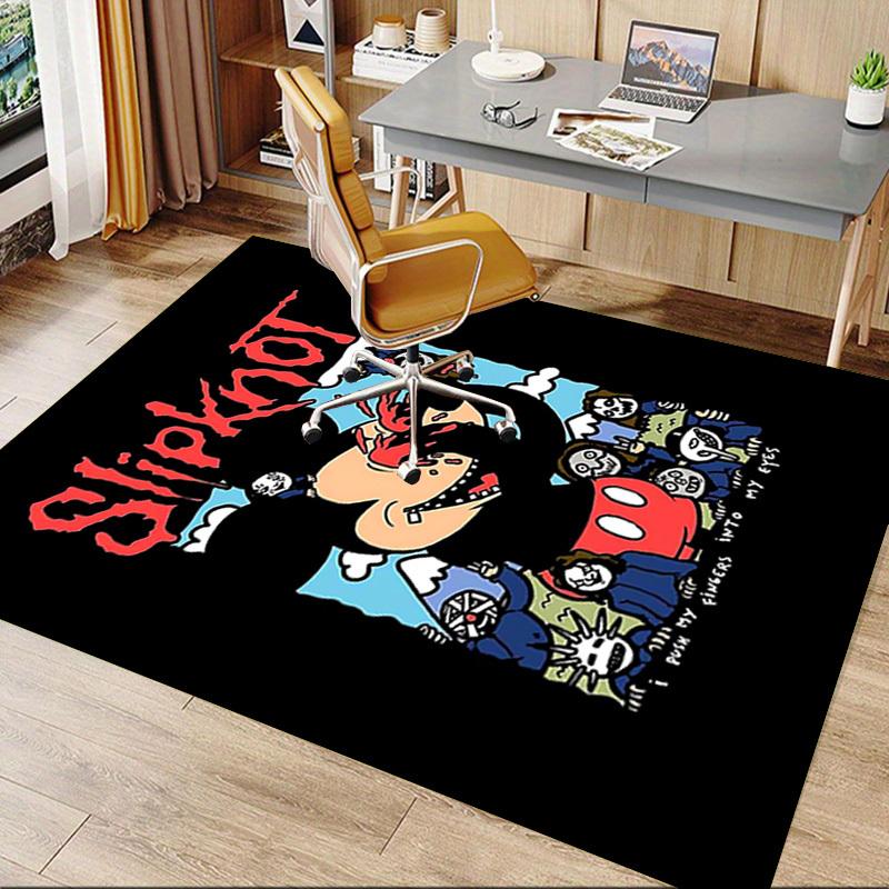 1pc Slipknot Mickey Home Office, Durable Polyester Floor Mat with Easy, Office Decor, Urban Style, Nonslip Backing, Highquality Fabric