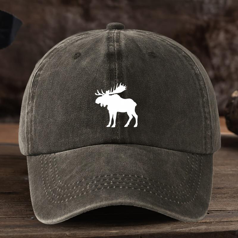 

Fun Elk Print Baseball Hat Unisex Outdoor Fashion Versatile Peaked Hat Trend коричневий
