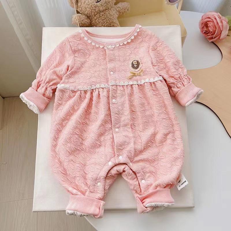 Stylish Baby Girl Romper: Trendy Double-Layer Onesie for Spring/Autumn