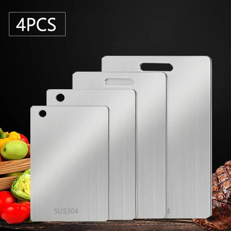 WXCOO Kitchen Cutting Board Food Grade Chopping Cutting Boards Thickened Stainless Steel Boards for Cut Vegetables Fruit Meat