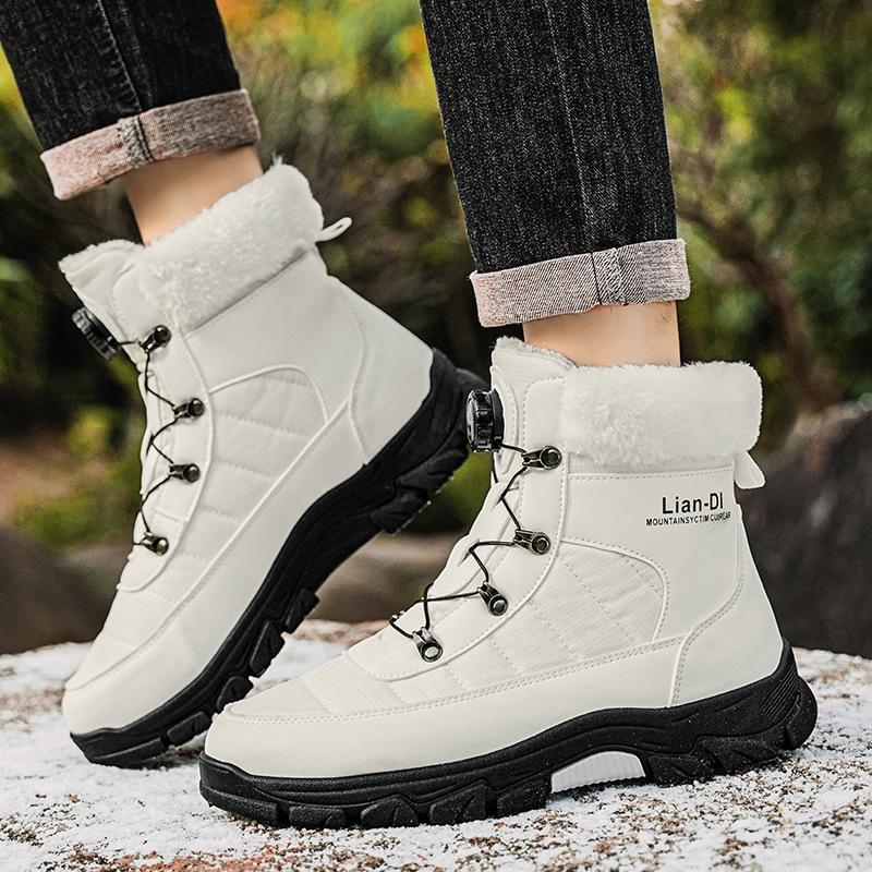 Northeast cold-resistant winter high-top snow boots piled and thickened warm cotton shoes thick-soled casual large-size short boots