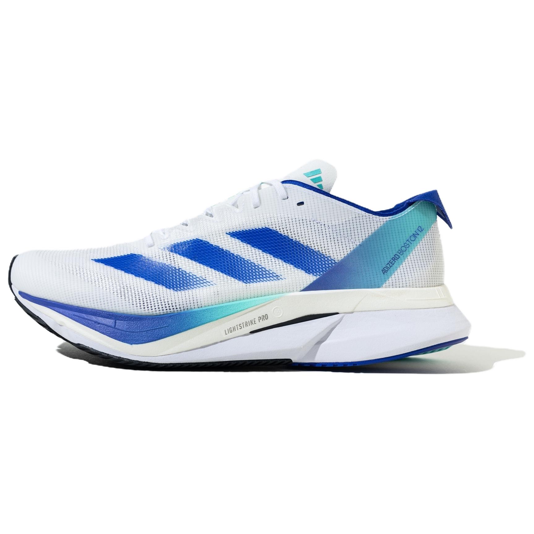 

Adidas Adizero Boston 12 Comfortable Lightweight Shock Absorbing Non-Slip Durable Support Running Shoes Unisex Sneakers White Blue JR2731 44⅔