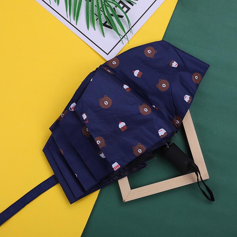 Full Automatic Sunshade Black Glue Sunscreen Umbrella Female Sunny and Rainy Automatic Umbrella Cartoon Sunshade