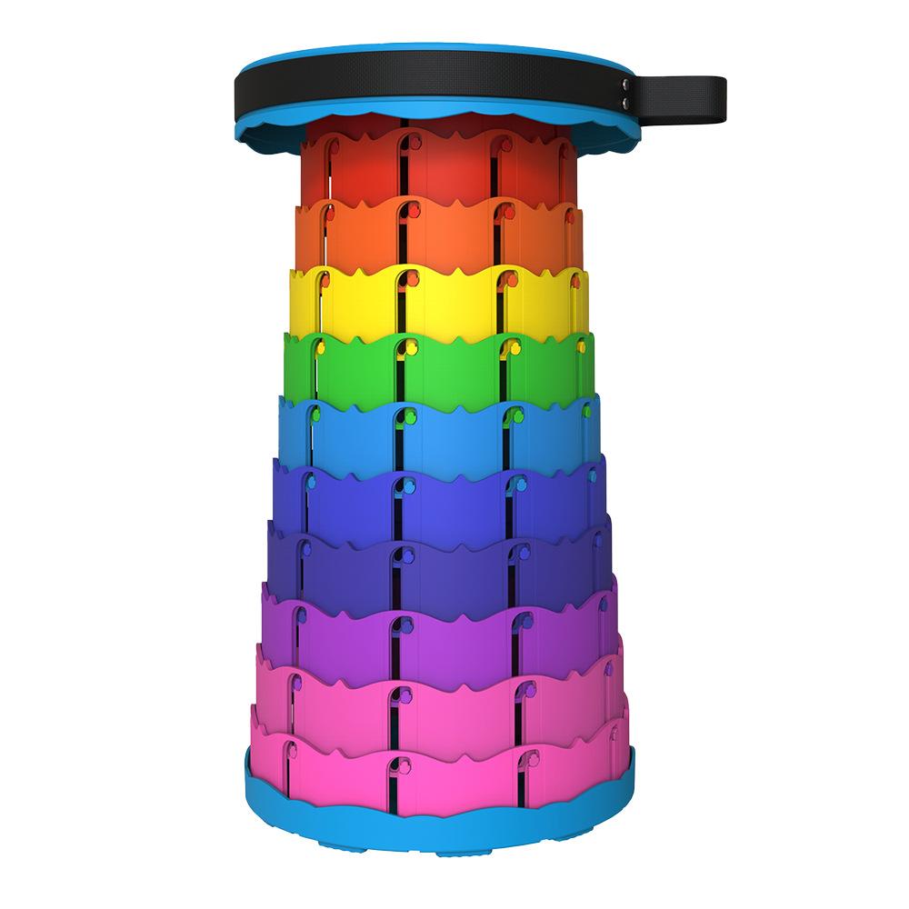 

Уличный пластиковый телескопический табурет, креативный складной табурет, портативный уличный стул для кемпинга, регулируемая высота для домашнего использования, сидячий табурет 45x25x6cm бездна