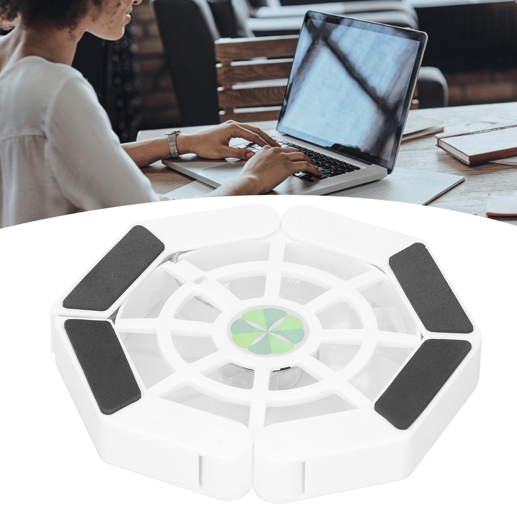 Laptop Cooler Pad with Luminous Large Fan USB Notebook Computer Foldable Stand DRS08(White )