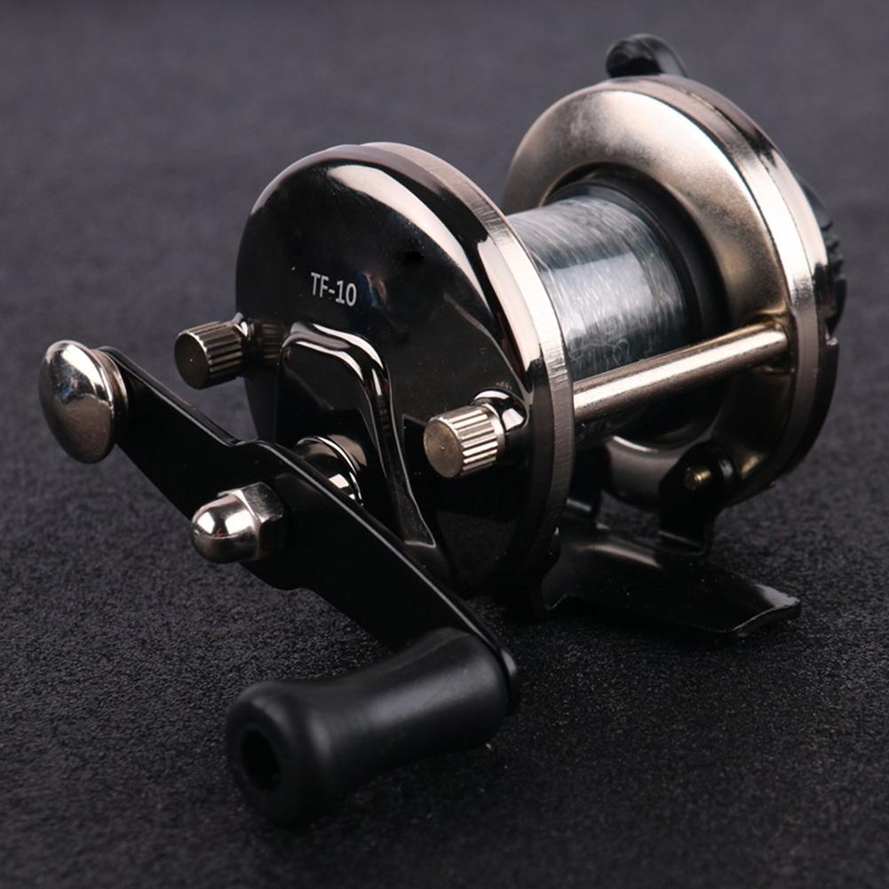 Portable Ice Winter Fishing Reel Small Plate Wheel Lateral Reel with Line Tackleblack
