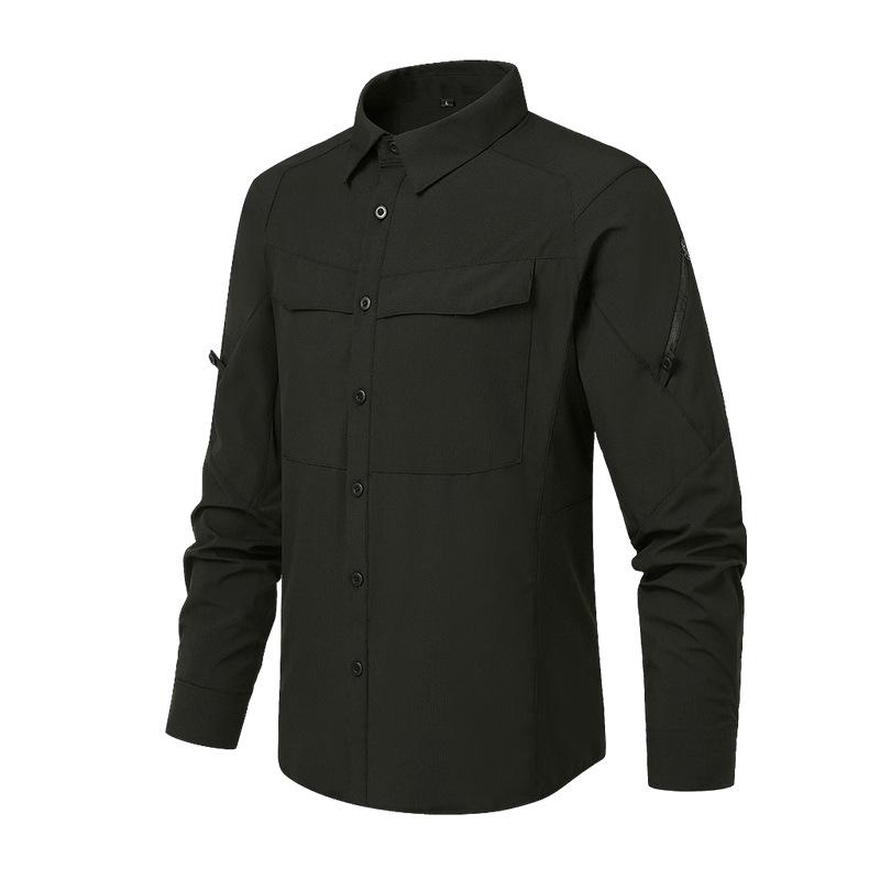Herren Hochwertige Taktische Hemden Herren Outdoor Kampf Mehrere Taschen Schnelltrocknend Cargo Camping Langarmhemden