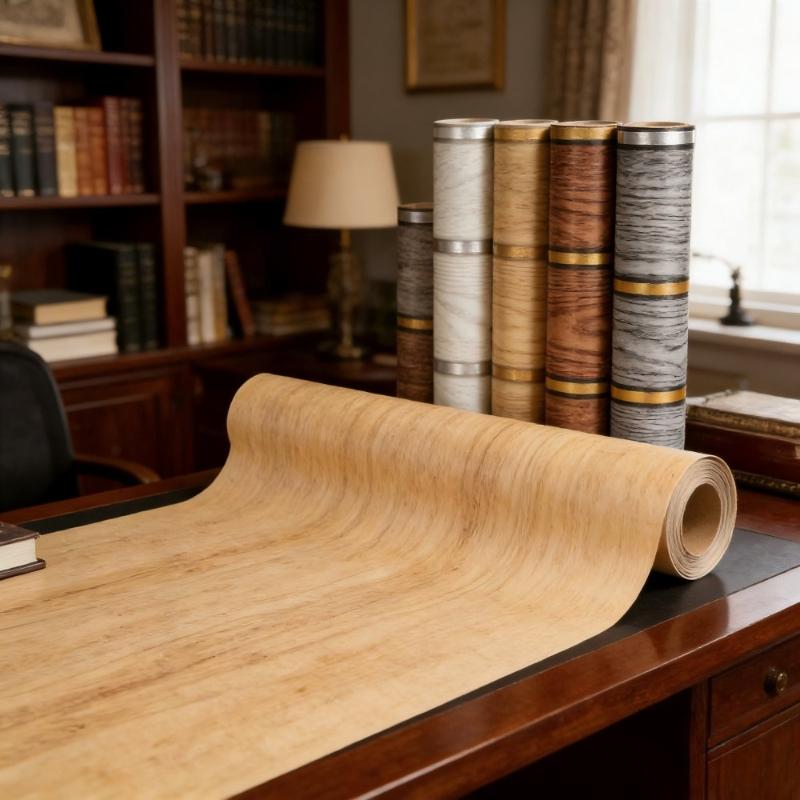 45cm*10m Selbstklebende PVC Wasserdicht Abziehen & Aufkleben 3D Gestreifte Paneele Holzmaserung Tapete Möbel Akzentwände & Heimrenovierungsdekor