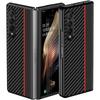 For Samsung Galaxy Z Fold4 Case Ultra Thin Fiber Texture Luxury Leather Fold 4 Shockproof Cover
