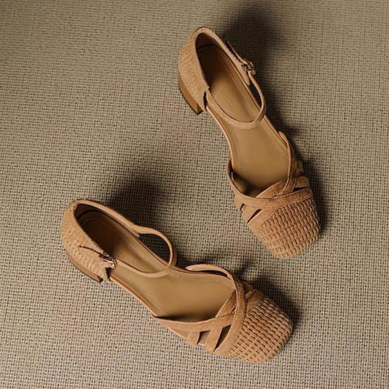 Women Heeled Sandals Designer Mid Heels Shoes Summer Woman Pumps 2025 New Elegant Shallow Shoes Sexy Mujer De Sandalias