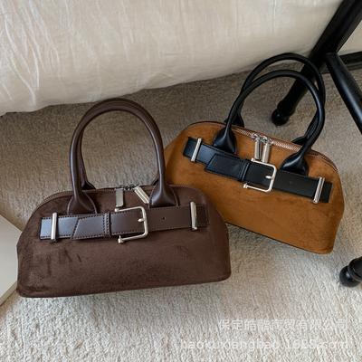 Korean Niche Portable Bowling Bag Women's 2025 Autumn and Winter New Fashion Shell Bag Versatile Shoulder Messenger Bag