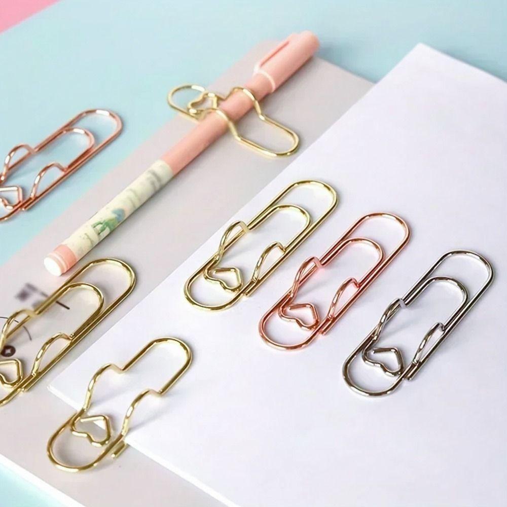Love Model Paper Clips Metal Pen Holder Separator Pages Tags  School Supplies Accessories