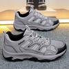 Outdoor Large Size Breathable Hiking Shoes for Couples Mesh Upper Wear Resistant Rubber Outsole Low Cut Synthetic Leather