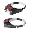 10X Stirnbandbrille Lupe Verstellbare Größe LED Lupe Lupenbrille Zum Lesen Optivisor Lupe Beleuchtet