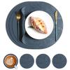 Wind-carved round leather placemat, anti-scalding and heat-insulating mat, waterproof and oil-proof plate mat, tableware mat, coaster