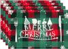4/6pcs Red Green Buffalo Check Snowflake Printed Single-Sided Christmas Table Placemats Set for Holiday Dining Decor