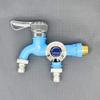 Dual-Head Wall-Mounted Plastic Faucet: Two-Output for Washing Machine.