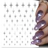 1PCS Black White Butterfly Laser Nail Stickers Nail Art Decoration Abstract Lines Bronzing Flowers Stickers For Nails