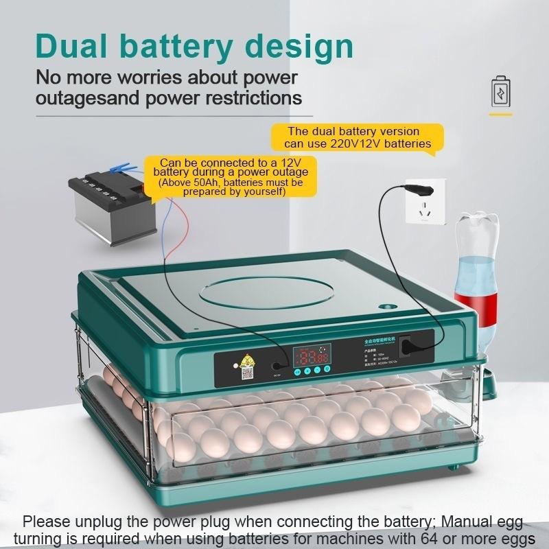 12/24/48/64/130 Eggs Automatic Incubator Thermostatic Chicken Hatching Machine Multifunctional Farm Egg Hatcher