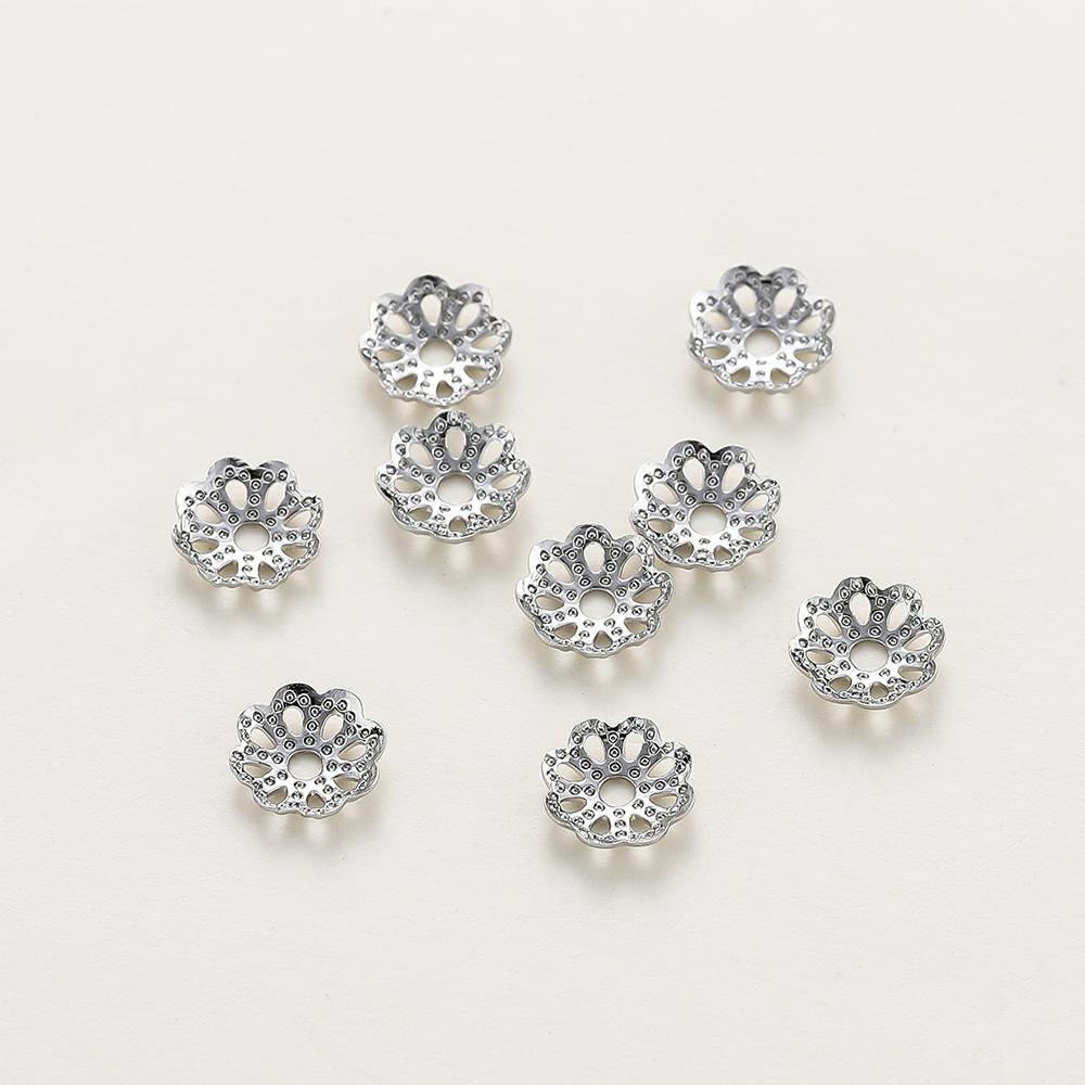

50Pcs 5-8mm 14K/18K Gold Plated Brass Hollow Flower Beads Caps End Beads Cap Filigree for DIY Jewelry Findings Making Supplies 5mm платиновый