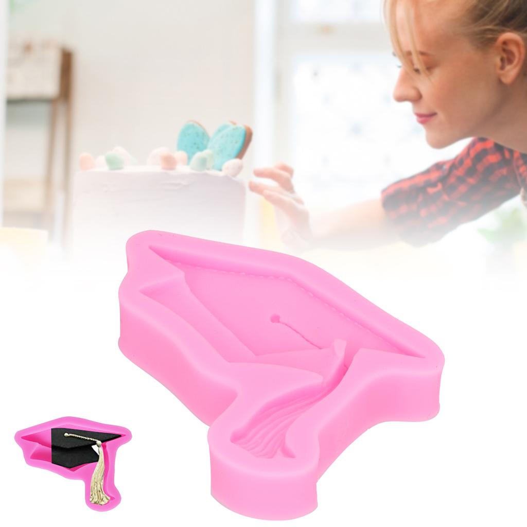 Graduation Hat Shaped Silicone Mold Baking Mold for Fondant Chocolate Cake DecorationPink